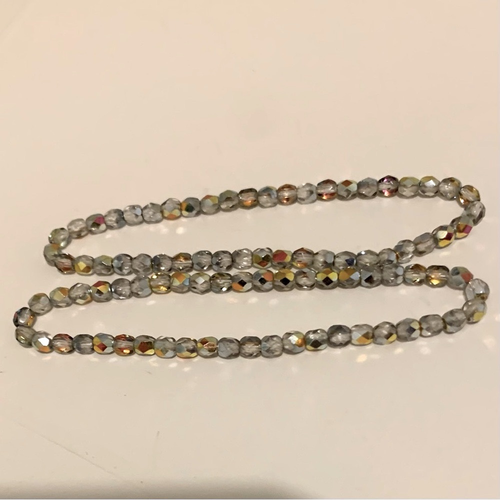 Vintage Crystal Prism Bracelet Bead Faceted Iridescent Stretch (2 set) - Picture 8 of 12